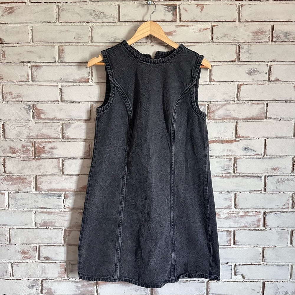 Abercrombie & Fitch black denim high neck jean dress Tall
